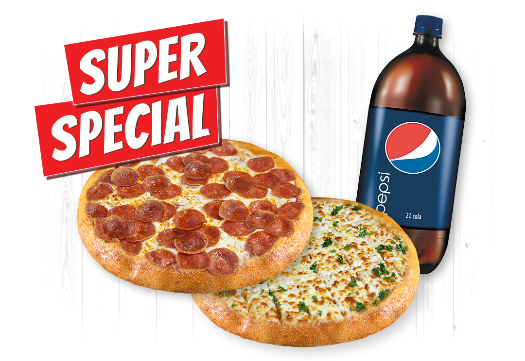 Medium Pepperoni Pizza + Medium Garlic Fingers + 2 Liter Pop 24.99
